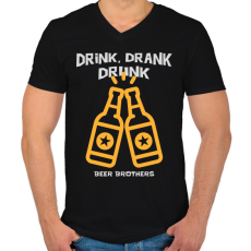 PRINTFASHION DRINK DRANK DRUNK - Férfi V-nyakú póló - Fekete