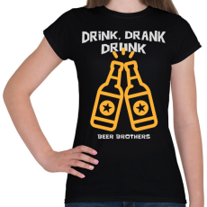 PRINTFASHION DRINK DRANK DRUNK - Női póló - Fekete