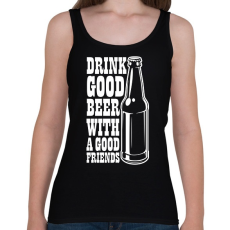 PRINTFASHION Drink Good Beer - Fehér - Női atléta - Fekete