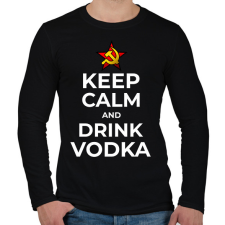 PRINTFASHION DRINK VODKA - Férfi hosszú ujjú póló - Fekete férfi póló