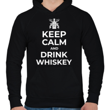 PRINTFASHION DRINK WHISKEY - Férfi kapucnis pulóver - Fekete férfi pulóver, kardigán