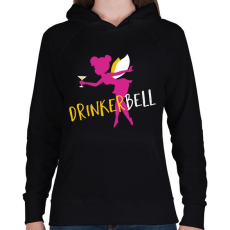 PRINTFASHION Drinkerbell - Női kapucnis pulóver - Fekete