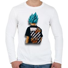 PRINTFASHION Drip Goku minta (Dragon Ball) - Férfi hosszú ujjú póló - Fehér férfi póló
