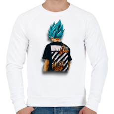 PRINTFASHION Drip Goku minta (Dragon Ball) - Férfi pulóver - Fehér