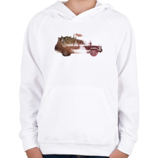 PRINTFASHION Drive back home - Gyerek kapucnis pulóver - Fehér