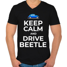 PRINTFASHION DRIVE BEETLE - Férfi V-nyakú póló - Fekete férfi póló