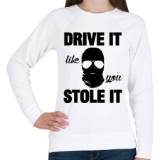 PRINTFASHION Drive it, like you stole it! - Női pulóver - Fehér női pulóver, kardigán