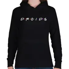 PRINTFASHION Droids - Női kapucnis pulóver - Fekete női pulóver, kardigán