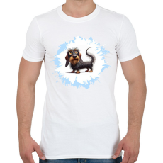 PRINTFASHION Drótszőrű tacskó - Férfi póló - Fehér