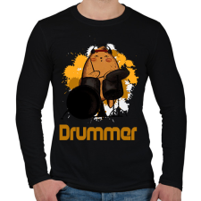 PRINTFASHION drummer - Férfi hosszú ujjú póló - Fekete férfi póló