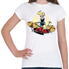 PRINTFASHION Drummer - Női póló - Fehér női póló