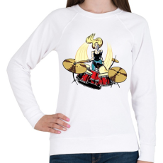 PRINTFASHION Drummer - Női pulóver - Fehér