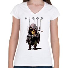 PRINTFASHION DS Higgs - Női V-nyakú póló - Fehér női póló