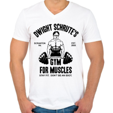 PRINTFASHION DS Hit the gym - Férfi V-nyakú póló - Fehér férfi póló