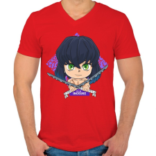 PRINTFASHION DS Inosuke - Férfi V-nyakú póló - Piros férfi póló