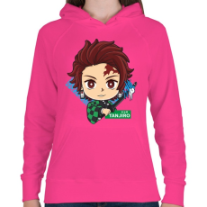 PRINTFASHION DS Tanjiro - Női kapucnis pulóver - Fukszia