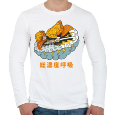 PRINTFASHION DS Tanjirou - Férfi hosszú ujjú póló - Fehér férfi póló