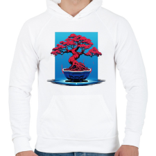 PRINTFASHION DSL - (8) a bit of BONSAI - Férfi kapucnis pulóver - Fehér férfi pulóver, kardigán