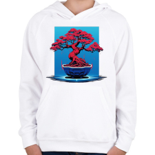 PRINTFASHION DSL - (8) a bit of BONSAI - Gyerek kapucnis pulóver - Fehér gyerek pulóver, kardigán