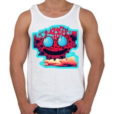 PRINTFASHION DSL Cloud Smiley #1 - Férfi atléta - Fehér atléta, trikó