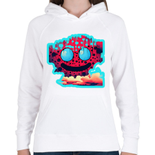 PRINTFASHION DSL Cloud Smiley #1 - Női kapucnis pulóver - Fehér női pulóver, kardigán