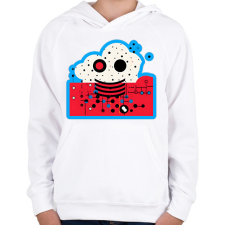 PRINTFASHION DSL Cloud Smiley #2 - Gyerek kapucnis pulóver - Fehér gyerek pulóver, kardigán