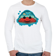 PRINTFASHION DSL Cloud Smiley #3 - Férfi hosszú ujjú póló - Fehér