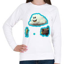 PRINTFASHION DSL Cloud Smiley #6 - Női pulóver - Fehér női pulóver, kardigán