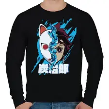 PRINTFASHION DT Inosuka mask - Férfi pulóver - Fekete férfi pulóver, kardigán