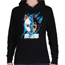 PRINTFASHION DT Inosuka mask - Női kapucnis pulóver - Fekete női pulóver, kardigán