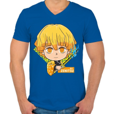 PRINTFASHION DT Zenitsu - Férfi V-nyakú póló - Királykék férfi póló