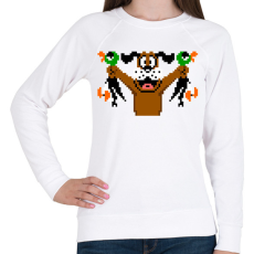 PRINTFASHION Duck hunt - Női pulóver - Fehér