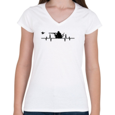 PRINTFASHION Duck Hunter  - Női V-nyakú póló - Fehér női póló