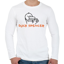 PRINTFASHION Duck Spencer - Férfi hosszú ujjú póló - Fehér férfi póló