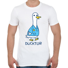 PRINTFASHION Ducktor - Férfi póló - Fehér férfi póló