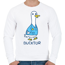 PRINTFASHION Ducktor - Férfi pulóver - Fehér férfi pulóver, kardigán