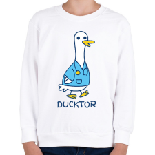 PRINTFASHION Ducktor - Gyerek pulóver - Fehér gyerek pulóver, kardigán