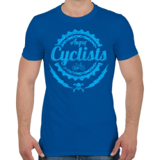 PRINTFASHION Dühös biciklis - Férfi póló - Királykék