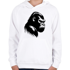 PRINTFASHION Dühös gorilla - Gyerek kapucnis pulóver - Fehér