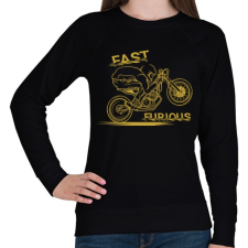 PRINTFASHION Dühös motoros - Női pulóver - Fekete női pulóver, kardigán
