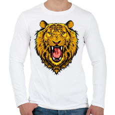 PRINTFASHION Dühös oroszlán - Férfi hosszú ujjú póló - Fehér