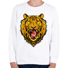 PRINTFASHION Dühös oroszlán - Gyerek pulóver - Fehér gyerek pulóver, kardigán