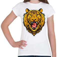 PRINTFASHION Dühös oroszlán - Női póló - Fehér