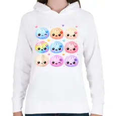 PRINTFASHION Dumpling cuki glitter flitter kollekció - Női kapucnis pulóver - Fehér