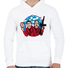 PRINTFASHION Dunder Mifflin - Férfi kapucnis pulóver - Fehér férfi pulóver, kardigán