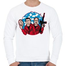 PRINTFASHION Dunder Mifflin - Férfi pulóver - Fehér