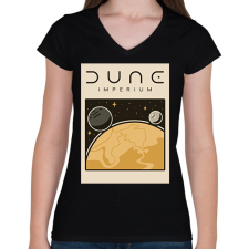 PRINTFASHION Dune: Imperium - Női V-nyakú póló - Fekete női póló