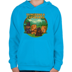 PRINTFASHION Dungeons & Capybaras - Gyerek kapucnis pulóver - Azúrkék