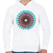 PRINTFASHION duo mandala - Férfi kapucnis pulóver - Fehér férfi pulóver, kardigán