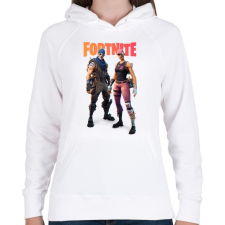 PRINTFASHION Duo Páros Fortnite - Női kapucnis pulóver - Fehér női pulóver, kardigán